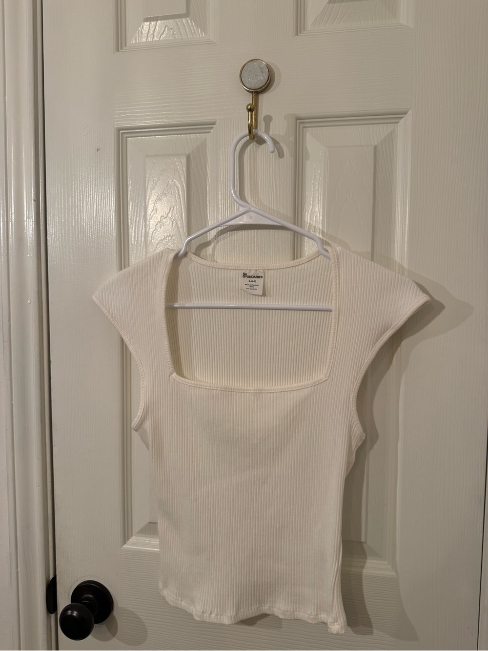 Ribbed Square-Neck Women's Tank Top - Cream